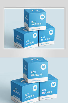 藍(lán)色正方形白藍(lán)紙盒樣機 設(shè)計與功能解析